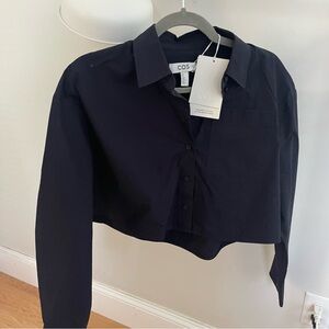 COS navy cropped shirt - brand new w tags (us size 4)
